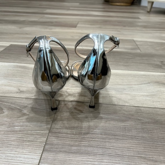 Prada Silver Kitten Heel Sandal | Size 38 - Picture 4 of 6